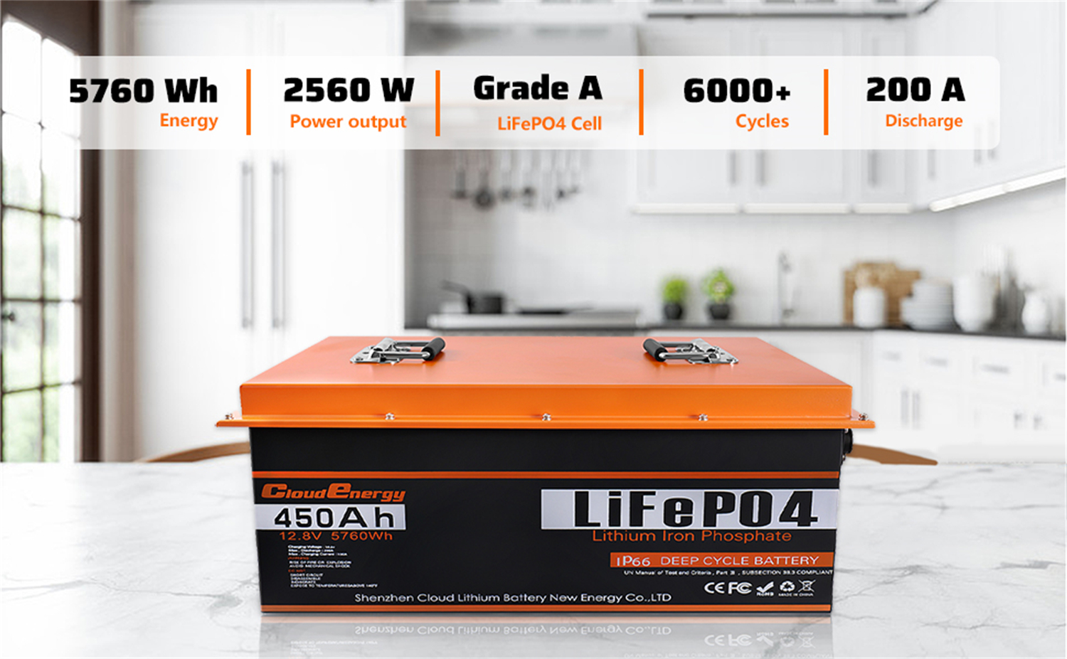 12.8V 450Ah LiFePO4 battery product image 7