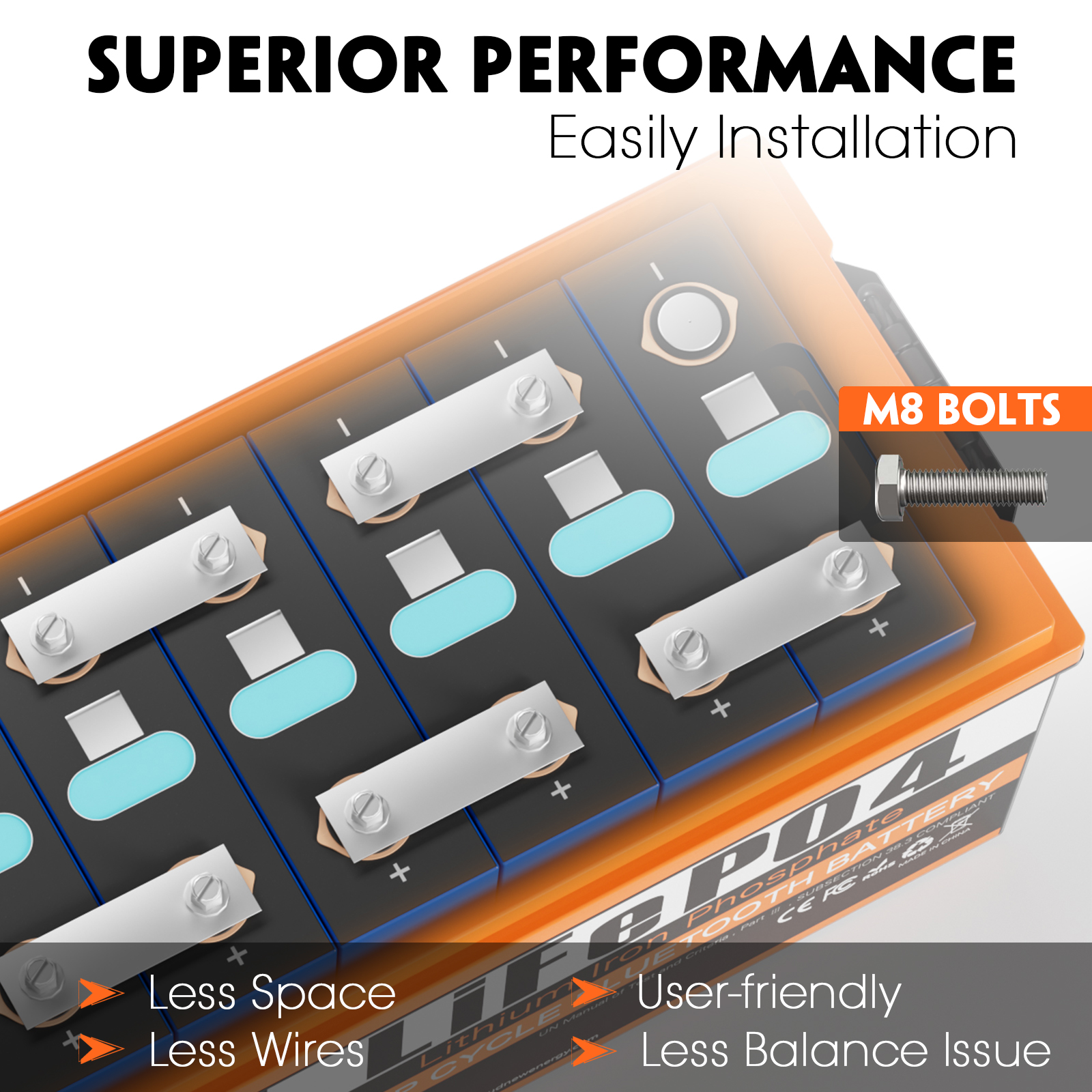 Advertisement for Easy Installation of CloudEnergy 24V 300AH Battery