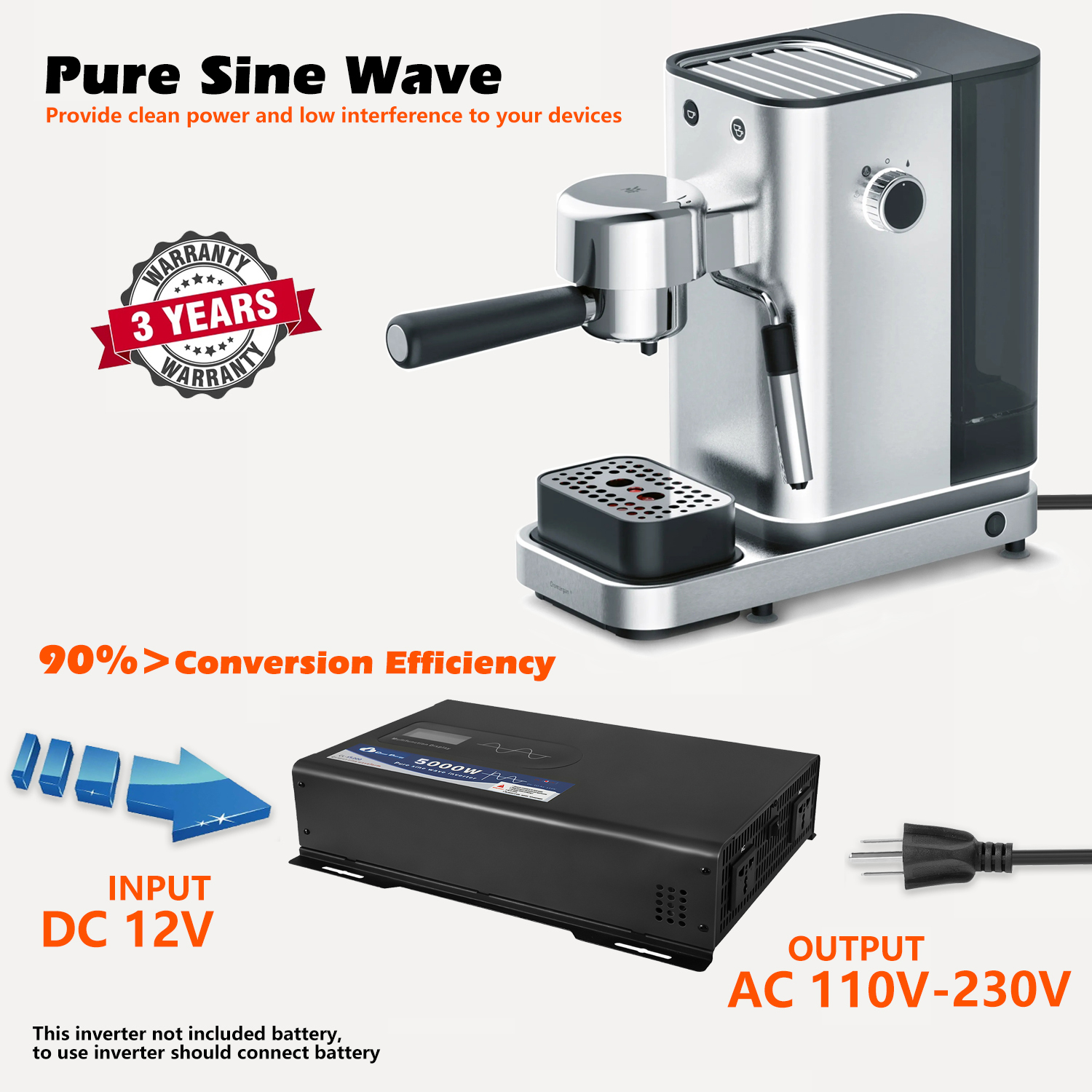 Cloudenergy 5000W DC/AC Inverter in Use