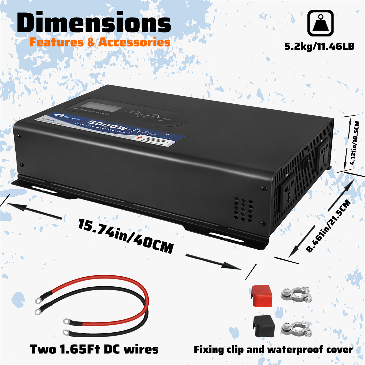 Cloudenergy 5000W DC/AC Inverter Cooling Fan