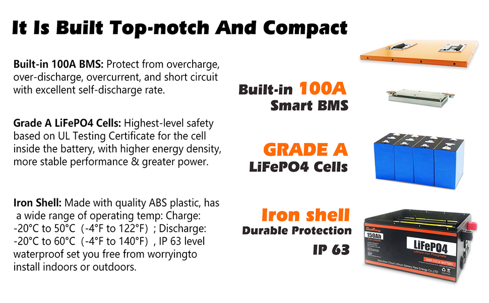 25.6V 150Ah LiFePO4 battery product image 7