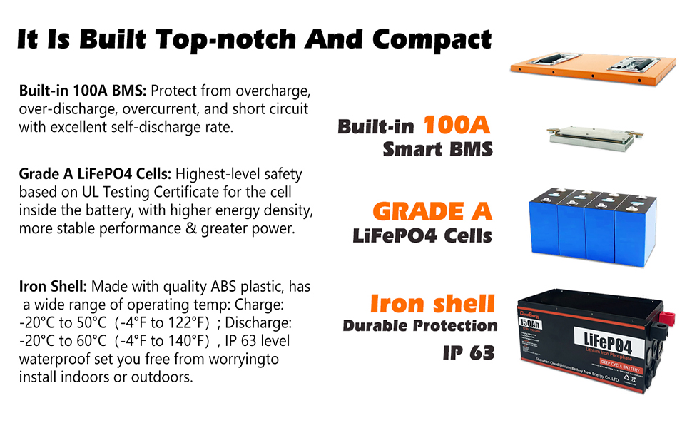 12.8V 150Ah LiFePO4 battery product image 7